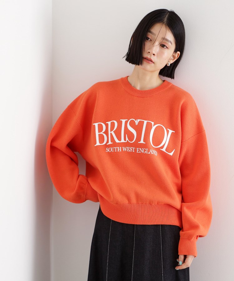 ザ ショップ ティーケー（ウィメン）(THE SHOP TK(Women))のスウェットライクロゴニット オレンジ(067)