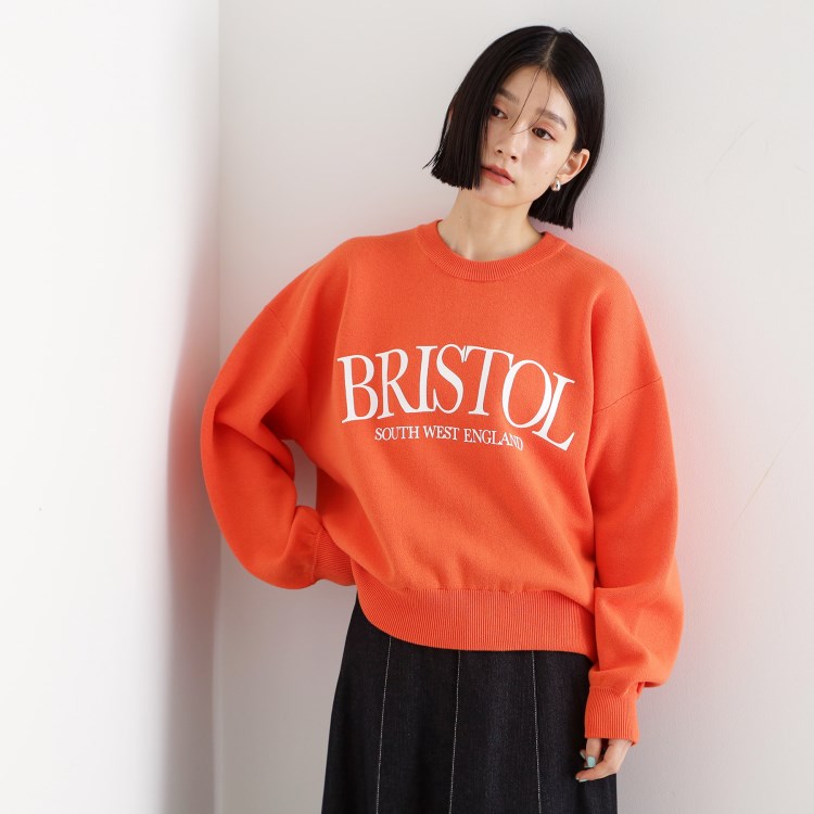 ザ ショップ ティーケー（ウィメン）(THE SHOP TK(Women))のスウェットライクロゴニット カットソー