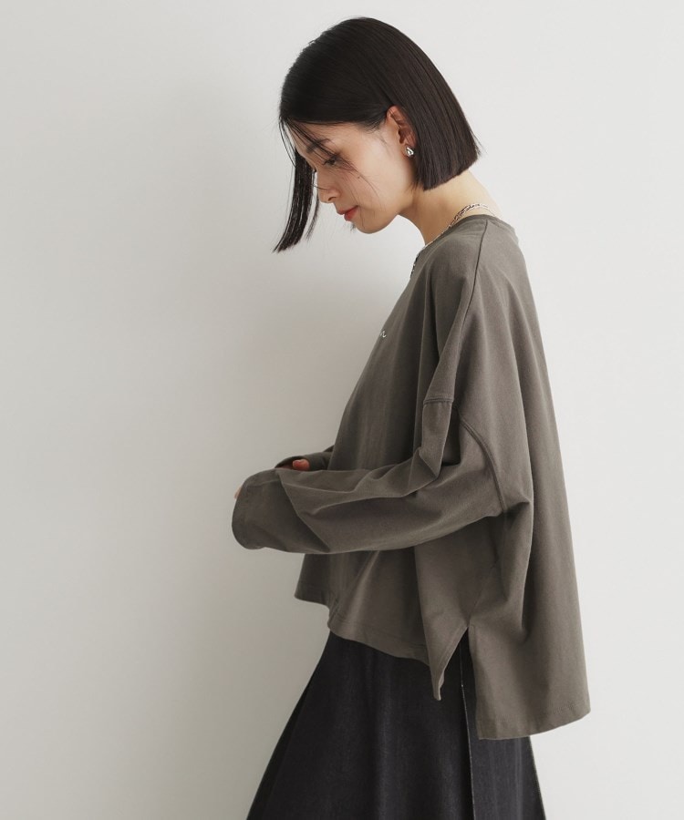 ザ ショップ ティーケー（ウィメン）(THE SHOP TK(Women))の微起毛天竺ロゴロンT6