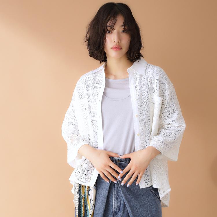 ザ ショップ ティーケー（ウィメン）(THE SHOP TK(Women))の総レースシャツ【洗える】 シャツ・ブラウス