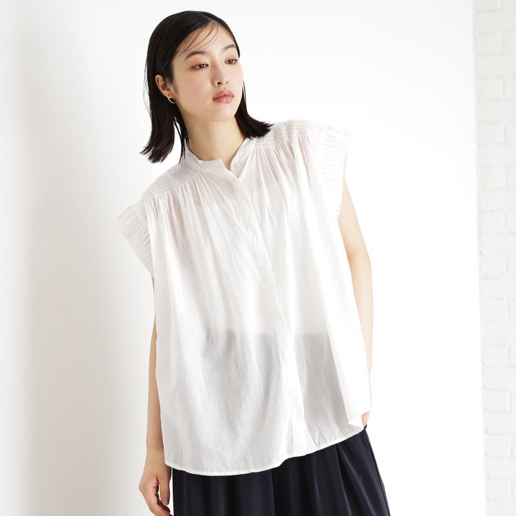 ザ ショップ ティーケー（ウィメン）(THE SHOP TK(Women))のシャーリングブラウス【洗える】 シャツ・ブラウス
