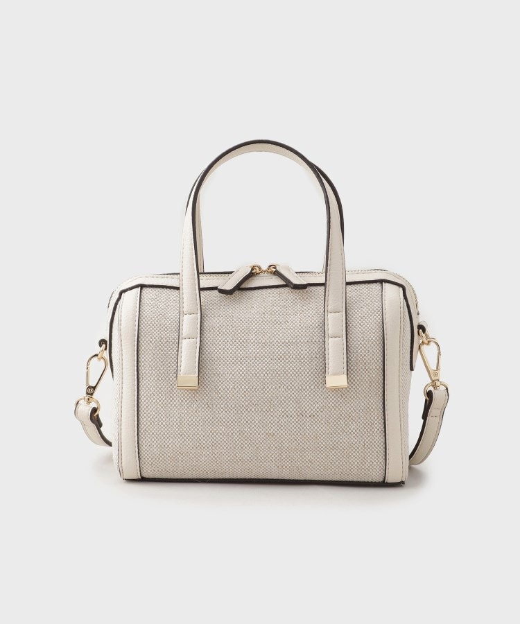 ザ ショップ ティーケー（ウィメン）(THE SHOP TK(Women))のキャンバス合皮コンビミニバッグ オフホワイト(503)