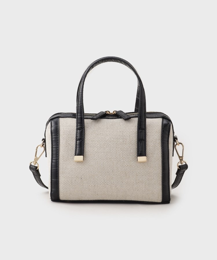 ザ ショップ ティーケー（ウィメン）(THE SHOP TK(Women))のキャンバス合皮コンビミニバッグ ブラック(519)