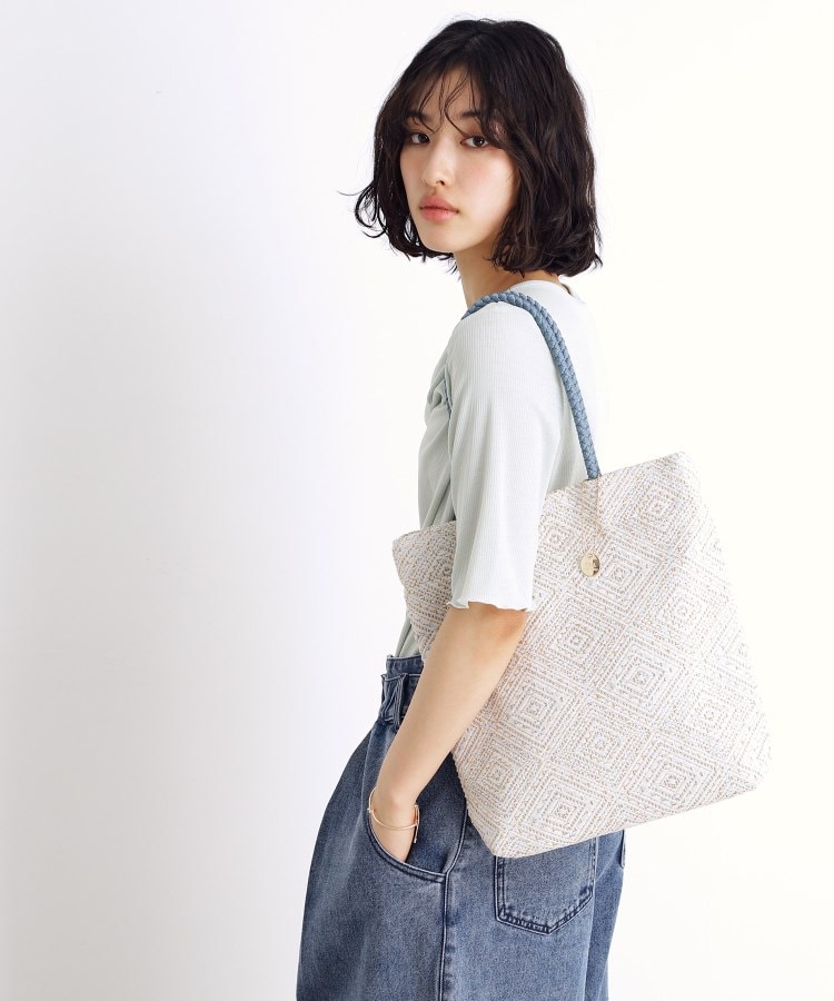 ザ ショップ ティーケー（ウィメン）(THE SHOP TK(Women))のラメ幾何柄トートバッグ12