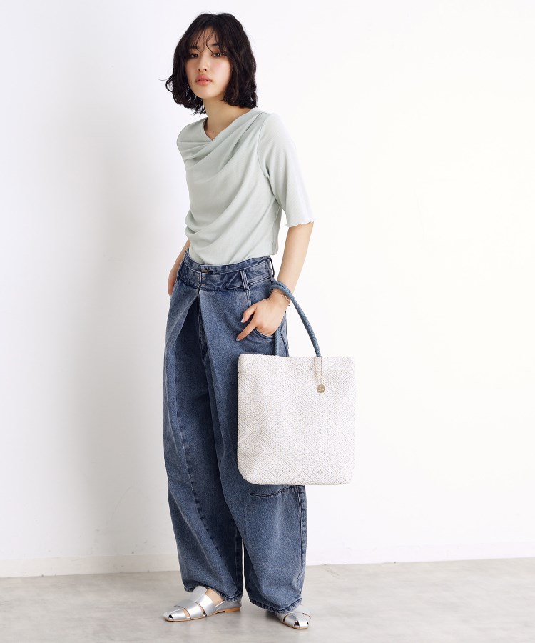ザ ショップ ティーケー（ウィメン）(THE SHOP TK(Women))のラメ幾何柄トートバッグ13