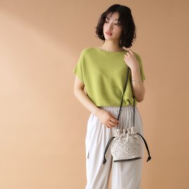 ザ ショップ ティーケー（ウィメン）(THE SHOP TK(Women))のラメ幾何柄ショルダー巾着バッグ