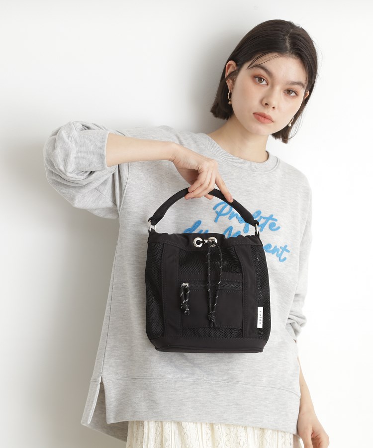 ザ ショップ ティーケー（ウィメン）(THE SHOP TK(Women))のメッシュナイロンコンビ巾着ショルダーバッグ12