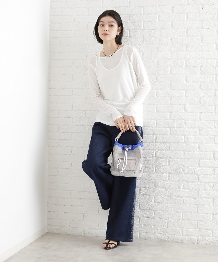 ザ ショップ ティーケー（ウィメン）(THE SHOP TK(Women))のメッシュナイロンコンビ巾着ショルダーバッグ16