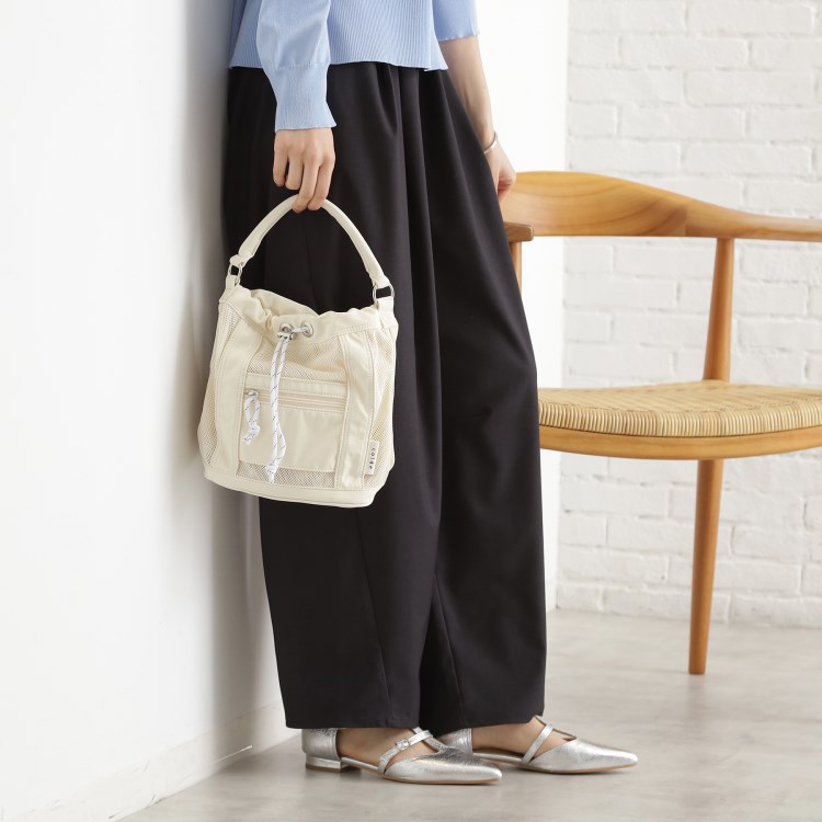 ザ ショップ ティーケー（ウィメン）(THE SHOP TK(Women))のメッシュナイロンコンビ巾着ショルダーバッグ ショルダーバッグ