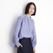 ザ ショップ ティーケー（ウィメン）(THE SHOP TK(Women))のラメストライプラグランシャツ【洗える】 ブルー(393)