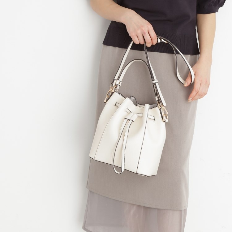 ザ ショップ ティーケー（ウィメン）(THE SHOP TK(Women))の巾着合皮バッグ ショルダーバッグ