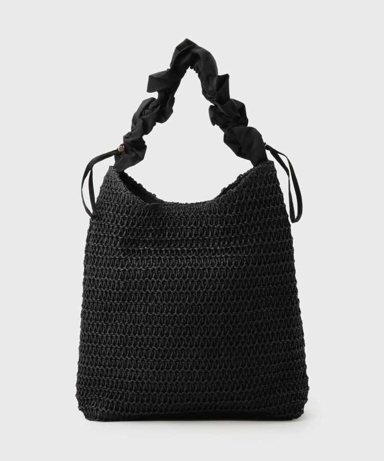 ザ ショップ ティーケー（ウィメン）(THE SHOP TK(Women))のタフタフリル雑材トート ブラック(019)
