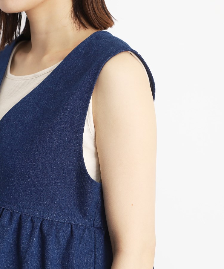 ザ ショップ ティーケー（ウィメン）(THE SHOP TK(Women))のデニムペプラムベスト【洗える/親子リンク】13