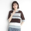 ザ ショップ ティーケー（ウィメン）(THE SHOP TK(Women))のマルチボーダートップス【洗える】 ブラウン(344)