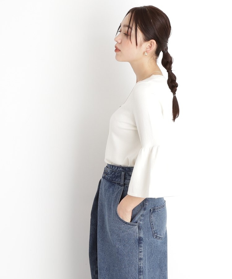 ザ ショップ ティーケー（ウィメン）(THE SHOP TK(Women))の【接触冷感/体型カバー】7分袖フレアニット/洗濯機OK/ＵＶケア14