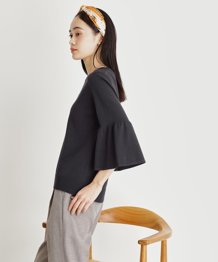 ザ ショップ ティーケー（ウィメン）(THE SHOP TK(Women))の【接触冷感/体型カバー】7分袖フレアニット/洗濯機OK/ＵＶケア10