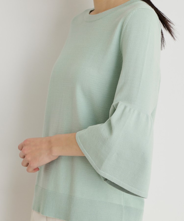 ザ ショップ ティーケー（ウィメン）(THE SHOP TK(Women))の【接触冷感/体型カバー】7分袖フレアニット/洗濯機OK/ＵＶケア30
