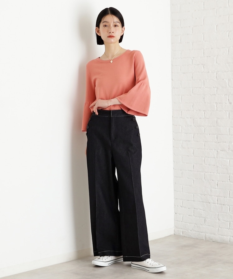 ザ ショップ ティーケー（ウィメン）(THE SHOP TK(Women))の【接触冷感/体型カバー】7分袖フレアニット/洗濯機OK/ＵＶケア9