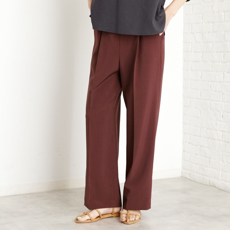 ザ ショップ ティーケー（ウィメン）(THE SHOP TK(Women))の【XS-XLサイズ】麻調ワイドパンツ/洗濯機OK/from the VOICE フルレングスパンツ