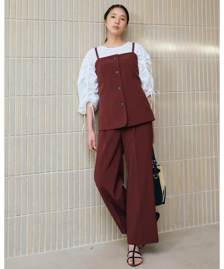 ザ ショップ ティーケー（ウィメン）(THE SHOP TK(Women))の麻調キャミビスチェ【洗濯機OK】2