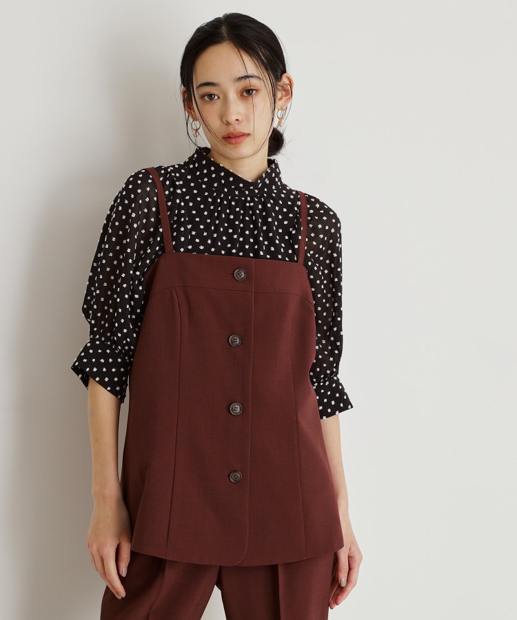 ザ ショップ ティーケー（ウィメン）(THE SHOP TK(Women))の麻調キャミビスチェ【洗濯機OK】 ブラウン(043)