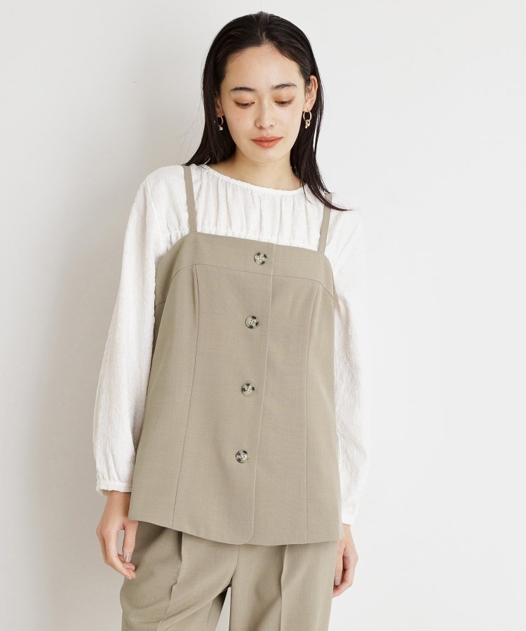 ザ ショップ ティーケー（ウィメン）(THE SHOP TK(Women))の麻調キャミビスチェ【洗濯機OK】 ベージュ(052)