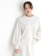ザ ショップ ティーケー（ウィメン）(THE SHOP TK(Women))のラメ裏毛パフスリーブ【洗える】 オフホワイト(003)