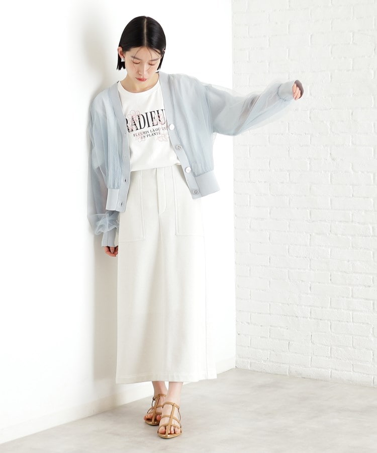 ザ ショップ ティーケー（ウィメン）(THE SHOP TK(Women))のシアー重ねカーディガン【洗える】6