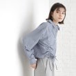 ザ ショップ ティーケー（ウィメン）(THE SHOP TK(Women))のリボンギャザーシャツ【洗濯機OK】 ブルー(391)