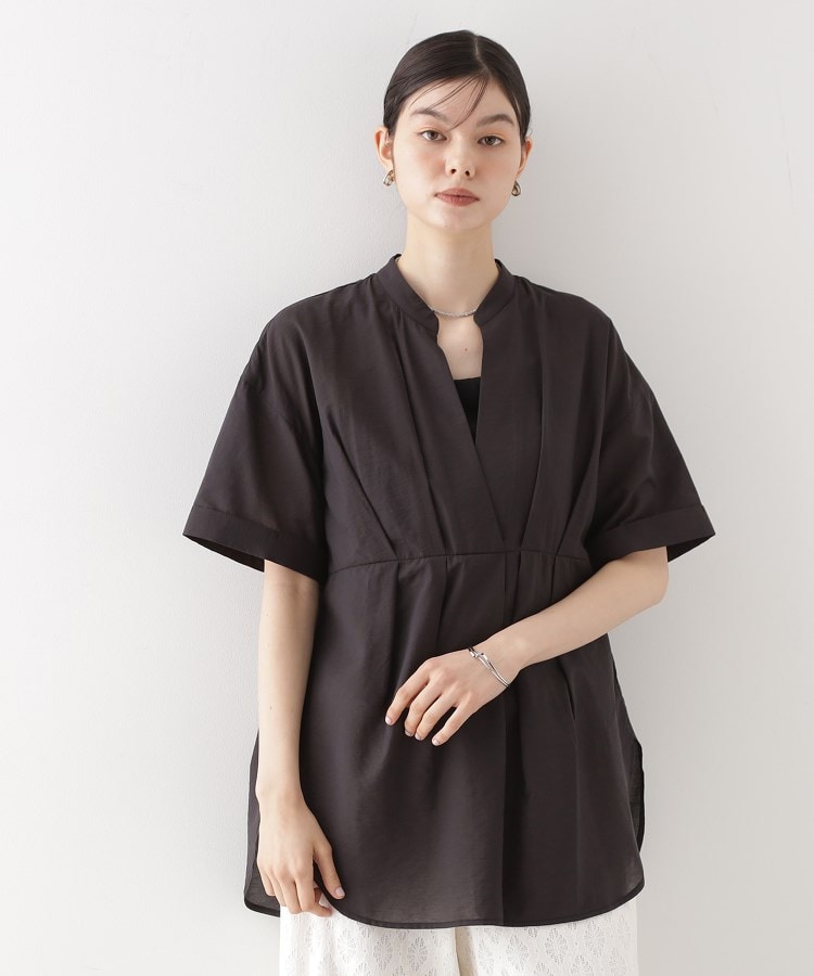 ザ ショップ ティーケー（ウィメン）(THE SHOP TK(Women))のウエストタックチュニック【体型カバー/洗濯機OK】 スミクロ(018)