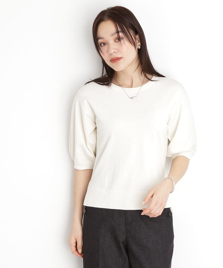 ザ ショップ ティーケー（ウィメン）(THE SHOP TK(Women))の【接触冷感/体型カバー】袖タック6分袖ニット/洗濯機OK/UVケア10