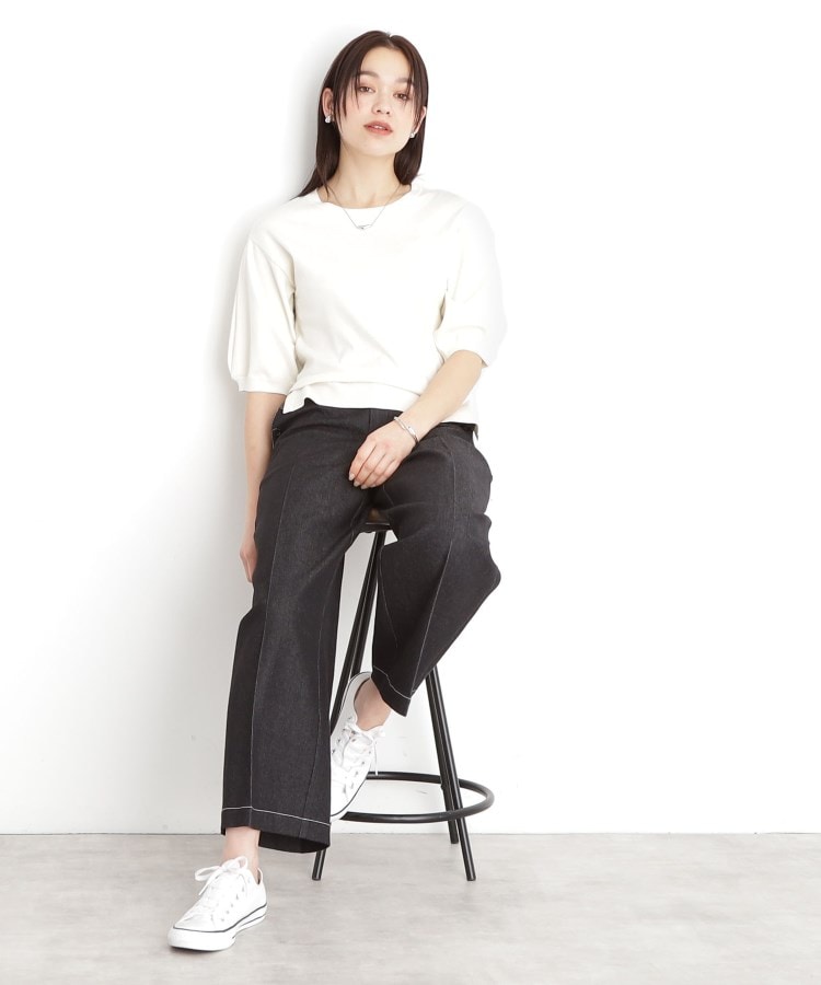 ザ ショップ ティーケー（ウィメン）(THE SHOP TK(Women))の【接触冷感/体型カバー】袖タック6分袖ニット/洗濯機OK/UVケア11