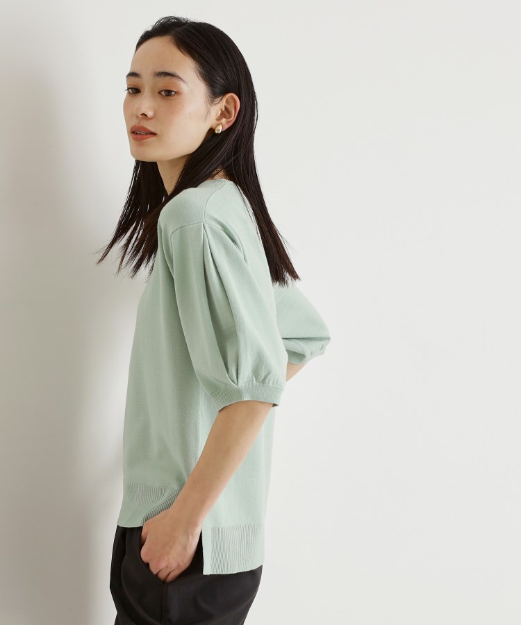 ザ ショップ ティーケー（ウィメン）(THE SHOP TK(Women))の【接触冷感/体型カバー】袖タック6分袖ニット/洗濯機OK/UVケア18