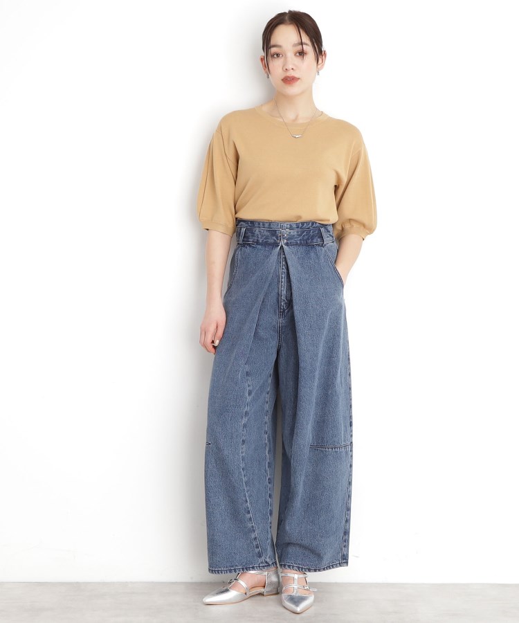 ザ ショップ ティーケー（ウィメン）(THE SHOP TK(Women))の【接触冷感/体型カバー】袖タック6分袖ニット/洗濯機OK/UVケア24