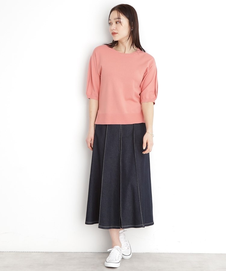 ザ ショップ ティーケー（ウィメン）(THE SHOP TK(Women))の【接触冷感/体型カバー】袖タック6分袖ニット/洗濯機OK/UVケア29