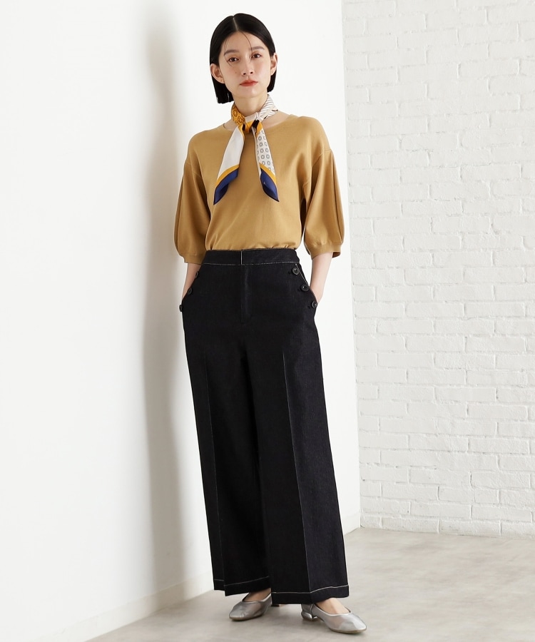 ザ ショップ ティーケー（ウィメン）(THE SHOP TK(Women))の【接触冷感/体型カバー】袖タック6分袖ニット/洗濯機OK/UVケア8