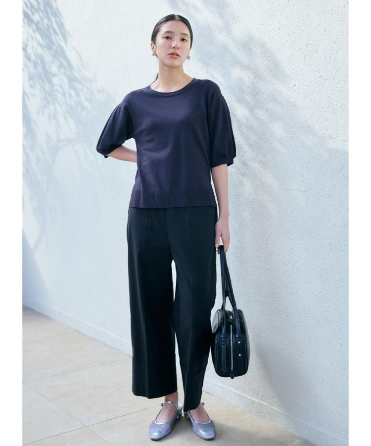 ザ ショップ ティーケー（ウィメン）(THE SHOP TK(Women))の【接触冷感/体型カバー】袖タック6分袖ニット/洗濯機OK/UVケア4