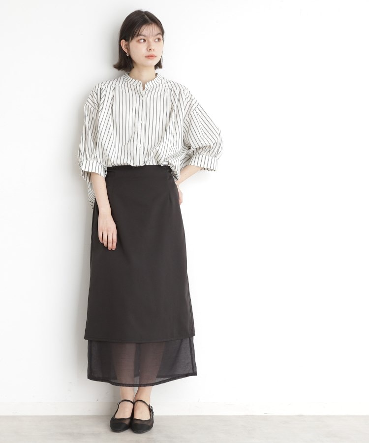 ザ ショップ ティーケー（ウィメン）(THE SHOP TK(Women))の【体型カバー】6分袖バックシャーリングシャツ/洗える10