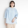 ザ ショップ ティーケー（ウィメン）(THE SHOP TK(Women))の【体型カバー】6分袖バックシャーリングシャツ/洗える サックスブルー(390)