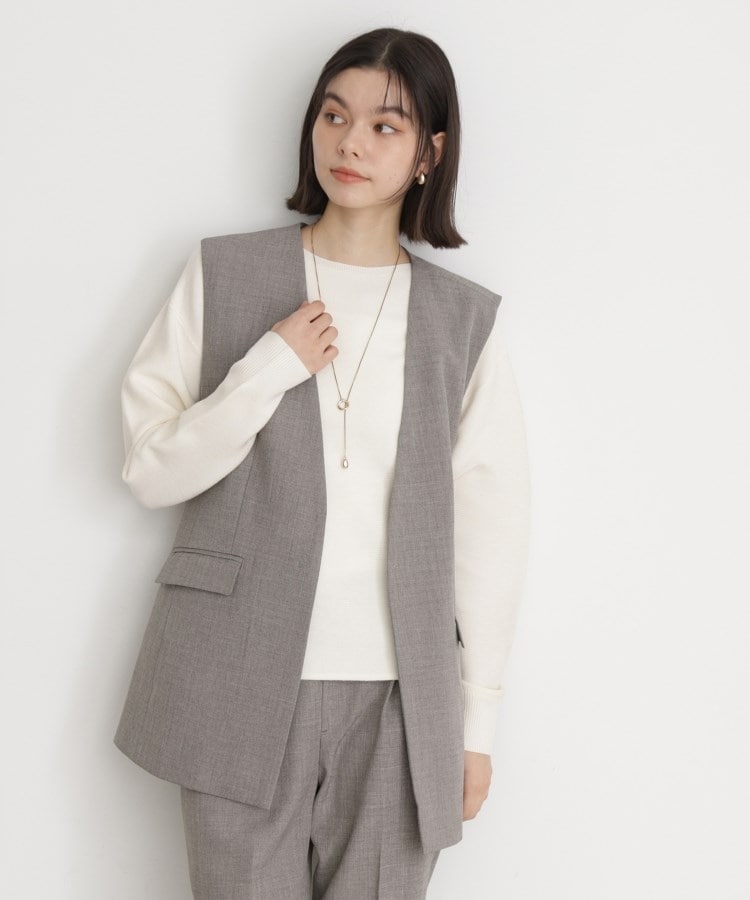 ザ ショップ ティーケー（ウィメン）(THE SHOP TK(Women))の【セットアップ可】リサイクルシャークスキンジレ/洗える5