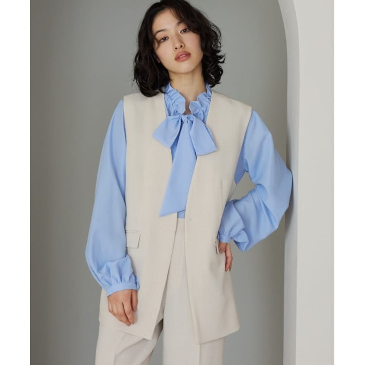 ザ ショップ ティーケー（ウィメン）(THE SHOP TK(Women))の【セットアップ可】リサイクルシャークスキンジレ/洗える ベスト