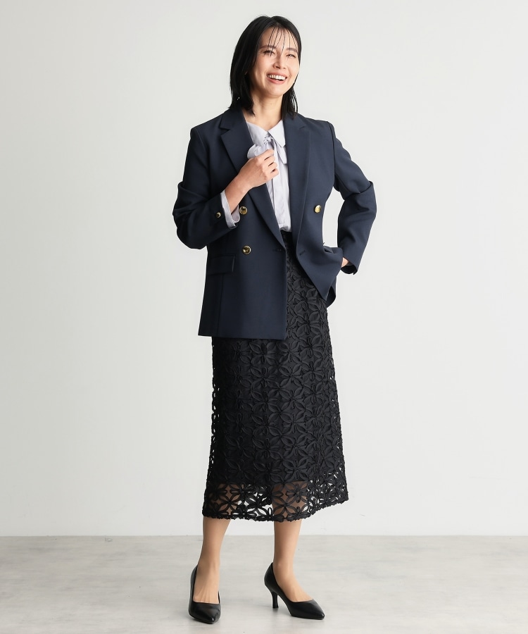 ONOFF活躍/セレモニー】刺繍レーススカート/洗える(ミモレ ONOFF活躍/セレモニー】刺繍レーススカート/洗える(ミモレ