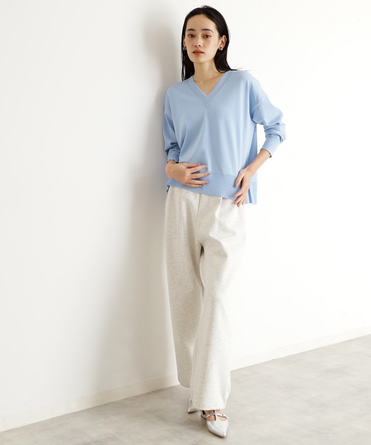 ザ ショップ ティーケー（ウィメン）(THE SHOP TK(Women))の【毛玉になりにくい】さらっとキレイVネックニット/洗濯機OK21
