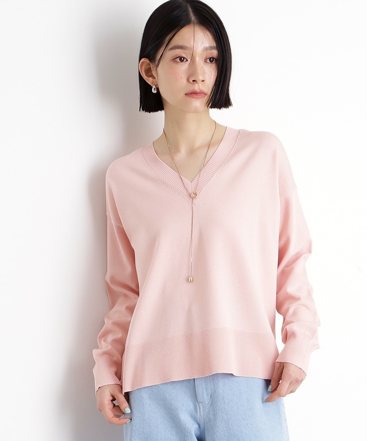 ザ ショップ ティーケー（ウィメン）(THE SHOP TK(Women))の【毛玉になりにくい】さらっとキレイVネックニット/洗濯機OK5