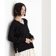 ザ ショップ ティーケー（ウィメン）(THE SHOP TK(Women))の【毛玉になりにくい】さらっとキレイVネックニット/洗濯機OK ブラック(019)
