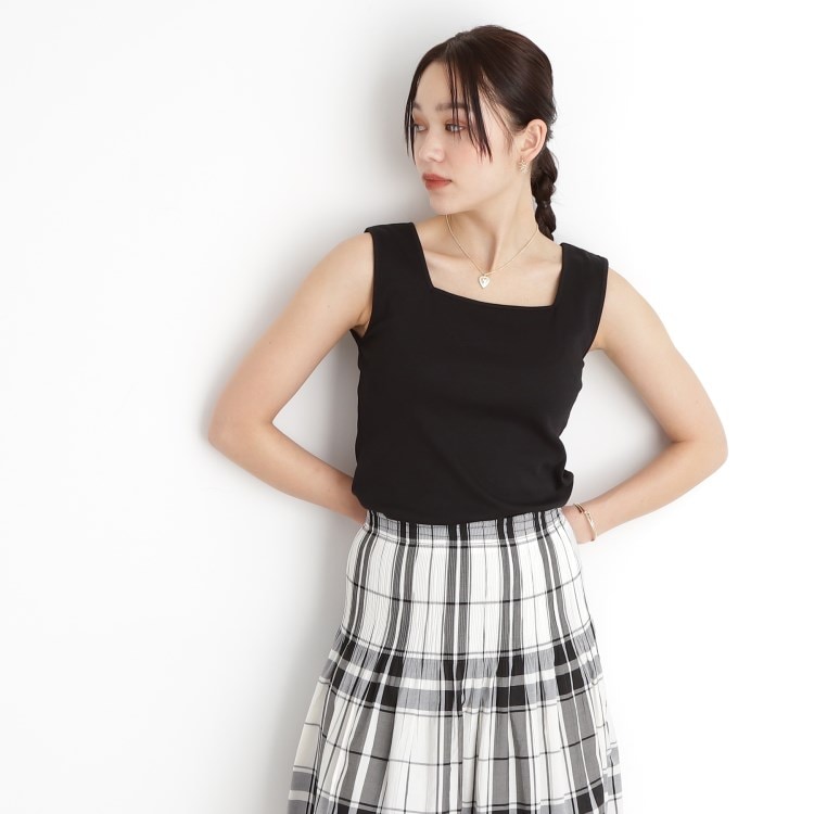 ザ ショップ ティーケー（ウィメン）(THE SHOP TK(Women))の【前後2WAY】スクエアリブタンク/洗える タンクトップ・キャミソール