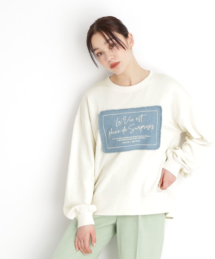 ザ ショップ ティーケー（ウィメン）(THE SHOP TK(Women))の【アソート】裏毛ロゴプルオーバー/洗える オフホワイト(103)