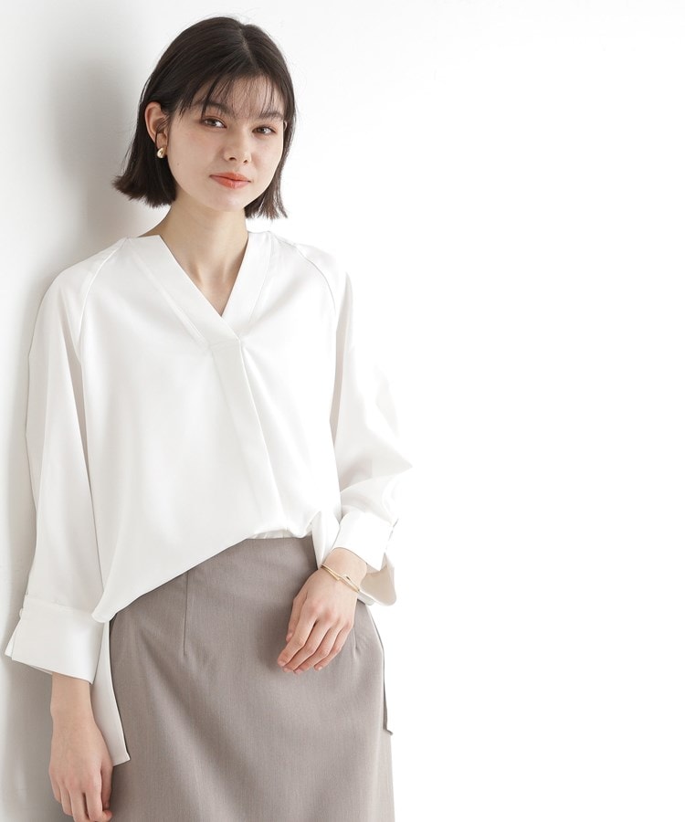 ザ ショップ ティーケー（ウィメン）(THE SHOP TK(Women))のブラウス見えカットソー【洗える】1