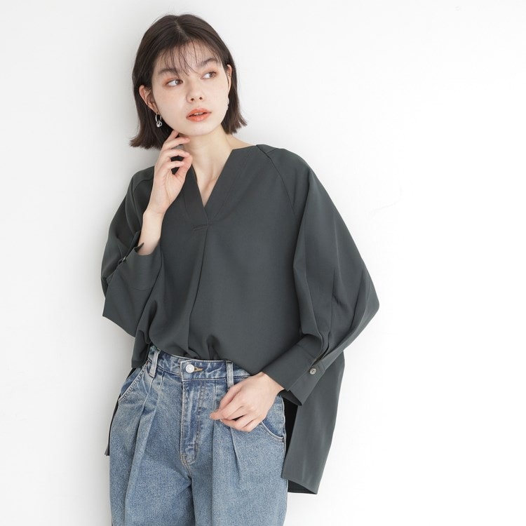 ザ ショップ ティーケー（ウィメン）(THE SHOP TK(Women))のブラウス見えカットソー【洗える】 シャツ・ブラウス