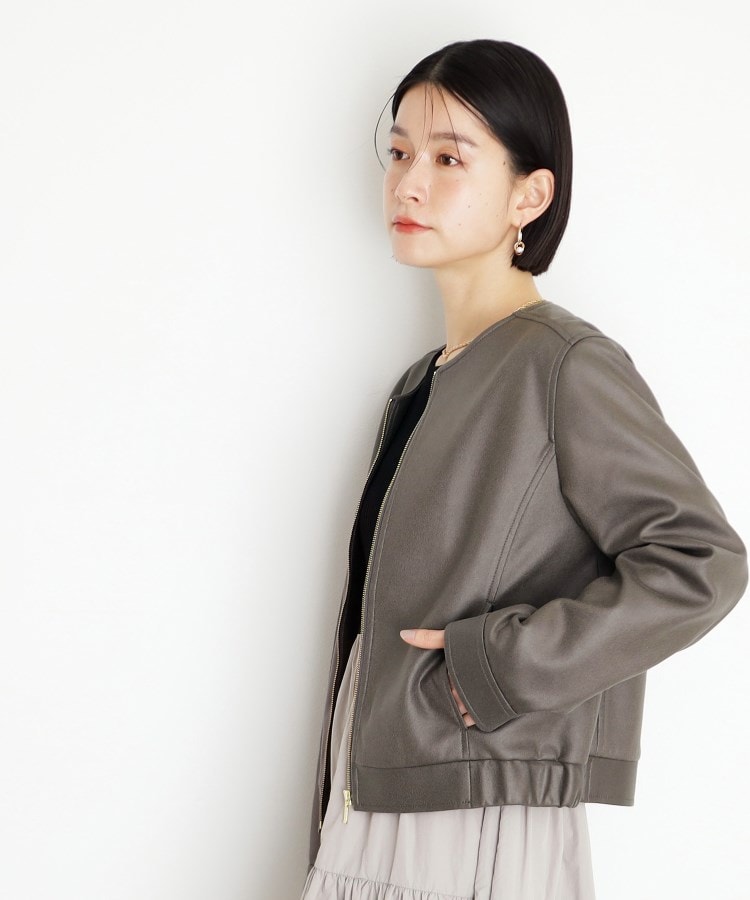 ザ ショップ ティーケー（ウィメン）(THE SHOP TK(Women))のノーカラーブルゾン1